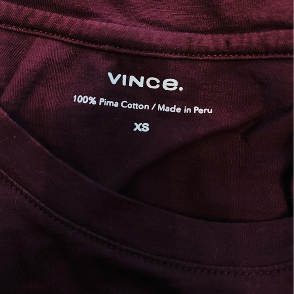 Vince Women's essential pima crewneck t shirt summer 2025 burgandy - Picture 4 of 4